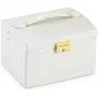 RR ROUND RICH DESIGN Jewelry Boxes - Multifunctional Portable Travel Jewelry Storage Case with 2 Drawers Top Mirror and Metal Lock - White RR ROUND RICH DESIGN Jewelry Boxes - Multifunctional Portable Travel Jewelry Storage Case with 2 Drawers Top Mirror and Metal Lock - White
