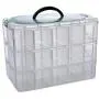 Bins & Things Stackable Storage Container with 30 Adjustable Compartments, Clear, X-Large