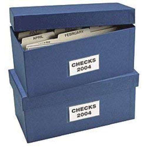 ABC Check Storage Boxes w/ 12 Dividers, 5"x 9 3/4"x 4 3/8", Blue - Set of 2 ABC Check Storage Boxes w/ 12 Dividers, 5"x 9 3/4"x 4 3/8", Blue - Set of 2
