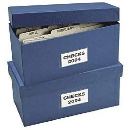 ABC Check Storage Boxes w/ 12 Dividers, 5&quotx 9 3/4&quotx 4 3/8", Blue - Set of 2