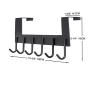 Door Hanger Hook- 6 Over Door Hooks, Over The Door Hook Hanger for Clothes Hat Coat, Bathroom Door Towel Hanger for Robes, Black