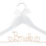 Ella Celebration Bride to Be Wedding Dress Hanger Wooden and Wire Hangers for Brides Gowns, Dresses (White with Rose Gold Wire)