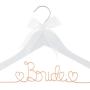 Ella Celebration Bride to Be Wedding Dress Hanger Wooden and Wire Hangers for Brides Gowns, Dresses (White with Rose Gold Wire)