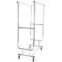 Cypressshop Heavy Duty Double Rail Bar Adjustable Rolling Cloth Garment Rack Hanger Steel Durable Trolley Clothing Hanging Rack Collapsible Clothes Dryer Indoor Outdoor Home Furniture