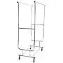 Cypressshop Heavy Duty Double Rail Bar Adjustable Rolling Cloth Garment Rack Hanger Steel Durable Trolley Clothing Hanging Rack Collapsible Clothes Dryer Indoor Outdoor Home Furniture