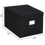 SONGMICS Set of 3 Foldable Storage Boxes with Lids, Fabric Cubes with Label Holders, Storage Bins Organiser, 11.8 x 15.7 x 9.8 Inches, Black URLB40H