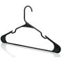 Neaties American Made Black Plastic Hangers with Notches, Plastic Clothes Hangers Ideal for Everyday Use, Clothing Standard Hangers, 60pk