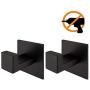 Wellsum 3M self 3M Adhesive Matte Black Bathroom Rustproof Heavy Duty Door Hanger, 2-Piece Towel Hook, No Drilling