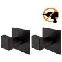 Wellsum 3M self 3M Adhesive Matte Black Bathroom Rustproof Heavy Duty Door Hanger, 2-Piece Towel Hook, No Drilling