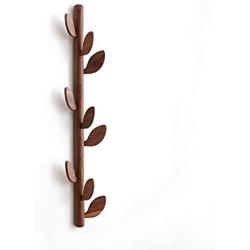 HLR-Coat Racks Free Standing Coat Rack Black Walnut Solid Wood Simple Wall Clothes Rack Home Porch Hanger Bedroom Wall Hanging Wall Wood (Color : B, Size : 9 Hook)