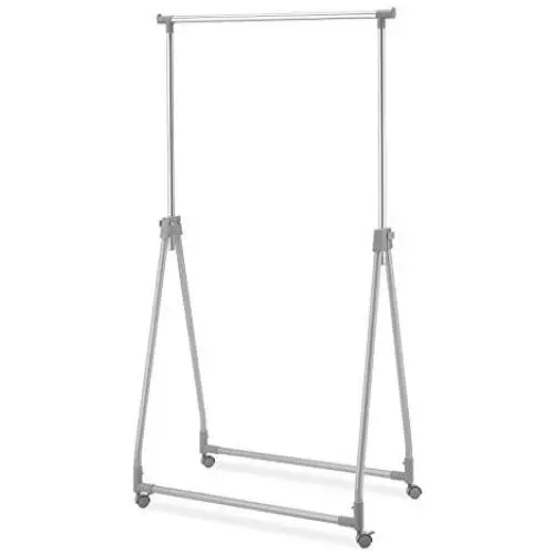 Whitmor Foldable Garment Rack - Rolling Clothes Hanger - Adjustable Height Whitmor Foldable Garment Rack - Rolling Clothes Hanger - Adjustable Height