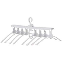 Moor Multi-Function Magic Hanger Collapsible Non-Slip Retractable Clothes Hangers 360° Rotation Airer Space Saver Drying Hanger(White)