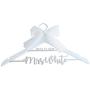 F&M HANDMADE Personalized Wedding Hanger,Bridal Hanger,Wedding Dress Hanger,Custom Bride Hanger, Couple Wedding Hanger (White Hanger)