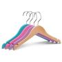 DNJKSA 10pcs/lot 32cm Solid Wood Childrens Clothes Rack Baby Hanger Childrens Clothes Store Small Clothes Hanger(Random Color)