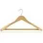 HANGERWORLD 3 Natural Wooden 17.7inch Coat Clothes Garment Non Slip Pants Bar Hangers Broad Shoulder Support HANGERWORLD 3 Natural Wooden 17.7inch Coat Clothes Garment Non Slip Pants Bar Hangers Broad Shoulder Support