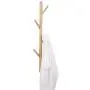 LOHO Natural Wood Coat Rack Wall Mounted 4 Hooks Hat Clothes Scarves Rack Door Entryway Hanger Hall Tree (Wood, Beech)