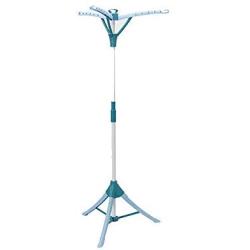 QFFL 3-Arm Ironing Tidy & Airer, Clothes Airer Dryer Silver/Blue Hangers (Color : Blue)