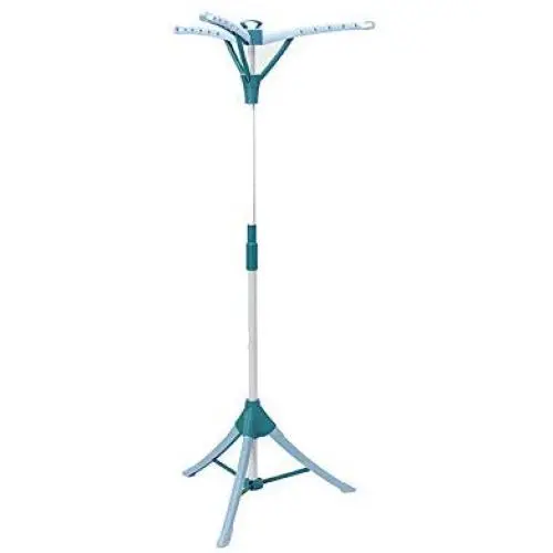QFFL 3-Arm Ironing Tidy & Airer, Clothes Airer Dryer Silver/Blue Hangers (Color : Blue)
