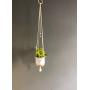 Vintage style macrame plant hanger, vintage pattern plant hanger with wood beads