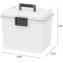 IRIS USA UCB-HFB Letter Size Portable Weathertight File Box, 4 Pack, Pearl