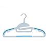 BriaUSA Dry Wet Clothes Hangers Amphibious Light Blue with Non-Slip Shoulder Design, Steel Swivel Hooks ? Set of 10