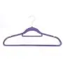 ilovo 10pcs 450.524.5 Plastic Flocking Clothes Hangers with Rail Purple
