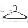 JS HANGER Plastic Suit Hangers 16.5 inch Width with Non Slip Grooves 50 Pack Black Clothes Hangers