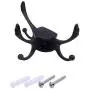 CERRXIAN Flexible Swivel Hook Wall Mounted Hanger Towel Clothes Hat Coat Bag European Style Vintage Multi Triple Hook for Bath Kitchen Garage Bedroom (Black)