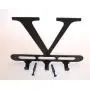 Capital Letter V Monogram Wall Hook Hanger. Satin Black. Solid Steel. Screws Included. Capital Letter V Monogram Wall Hook Hanger. Satin Black. Solid Steel. Screws Included.