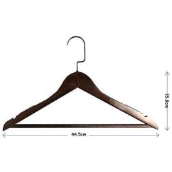 C&M LIFE Solid Wood Coat Hanger - Pack of 5, Smooth Finish Suit Hangers with Non Slip Bar and Cut Notches for Dress, Pant, Jacket