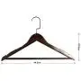 C&M LIFE Solid Wood Coat Hanger - Pack of 5, Smooth Finish Suit Hangers with Non Slip Bar and Cut Notches for Dress, Pant, Jacket