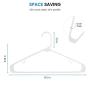 White Standard Plastic Hangers (60 PACK) Long Lasting Tubular Coat Hangers Plastic, Laundry & Dorm Room Hanger, Durable, Slim & Space Saving, Heavy Duty Clothes Hanger, Dress Notches, Strong Pants Bar