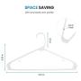 Premium Quality White Plastic Hangers (Pack of 30) Plastic Tubular Clothes Hangers with Notches, Heavy Duty Durable Ultra Thin Space Saving Pants Hangers, Standard Everyday Use Suit / Coat Hangers