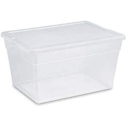 Sterilite 56 Quart Clear Storage Boxes See-through with White Lid (Pack Of 8)