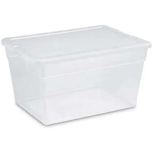 Sterilite 56 Quart Clear Storage Boxes See-through with White Lid (Pack Of 8) Sterilite 56 Quart Clear Storage Boxes See-through with White Lid (Pack Of 8)