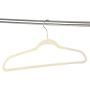 EBTOOLS Clothes Hangers, Thin Flocking Hangers Non Slip Clothes Suit Shirt Pant Hangers Organization Home 20 Pcs (Ivory)