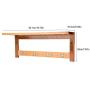 Bamboo Wall Mounted Coat Rack Shelf, Floating Entryway Hanging Shelf Hanger Towel Cloth Shelf with 4 Hooks for Bathroom, Hallway, Living Room and Kitchen