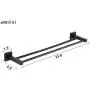 KTY Bathroom Double Towel Bar SUS 304 Stainless Steel Bath Wall Shelf Rack Hanging Towel Dual Hanger Contemporary Style, Black Finish KTY Bathroom Double Towel Bar SUS 304 Stainless Steel Bath Wall Shelf Rack Hanging Towel Dual Hanger Contemporary Style, Black Finish