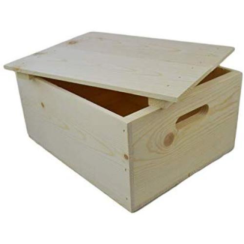 Wooden Pine Boxes with Hand Holes and a Drop on Lid