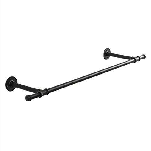 Quisilife Creative Clothing Display Stand On The Wall Thickening Clothes Shelf Clothing Store Wall Hangers Retro Wall Hanging Clothing Rack Coat and Hat Rack (Color : Black, Size : 13100)