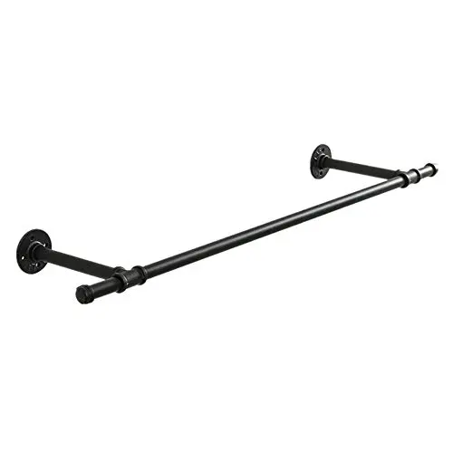 Quisilife Creative Clothing Display Stand On The Wall Thickening Clothes Shelf Clothing Store Wall Hangers Retro Wall Hanging Clothing Rack Coat and Hat Rack (Color : Black, Size : 13100)