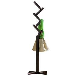 SN Standing Coat Rack Tree Free Creative Wood Hangers 8 Hooks entryway Hall Stand Clothing for Coats, Hats, Scarves, Umbrellas,Clothes Scarves (Color : Black)