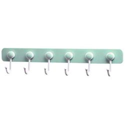 super1798 6 Hooks 360 Degree Rotating Sticky Wall Hanger Clothes Kitchen Tool Towel Rack - Green