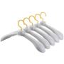 HNIWDJ 5 Packs Clothes Hangers Household Hangers Wide Shoulder Plastic Non-Slip Clothes Shelf Hooks Drying Rack Hangers (Color : Beige)
