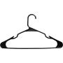 Utopia Home 50-Pack Plastic Hangers for Clothes - Space Saving Notched Hangers - Black