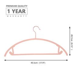 Premium Velvet Hangers (Pack of 50) Heavyduty-Non Slip No Shoulder Bump Suit Hangers-Copper/Rose Gold Hooks,Space Saving Clothes Hangers,Rounded Hangers for Coat,Sweater,Jackets,Pants(Blush Pink)