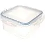 Casual Haus BPA Free Food Storage Containers Clear Plastic Square Leak Proof Airtight Food Storage Containers With Lids 16 Piece Set (Light Blue)