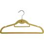 Beige Velvet Cascading Slim-Line Hanger with Notches and Tie Bar, Space Saving Stackable Suit Hangers with Chrome Hook (Set of 100) by The Great American Hanger Company