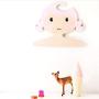Studyset Kids Clothes Hangers, Wooden Cartoon Girl Shape Coat Hanger for Kids Room Storage Decoration Pink