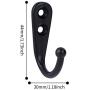 10 Pieces Small Hooks Wall Mounted,Use for Hanging Mug Cup, Coffee Cup, Bag, Robe, Towels, Keys and More, Include 20 Pieces Screws (Black)